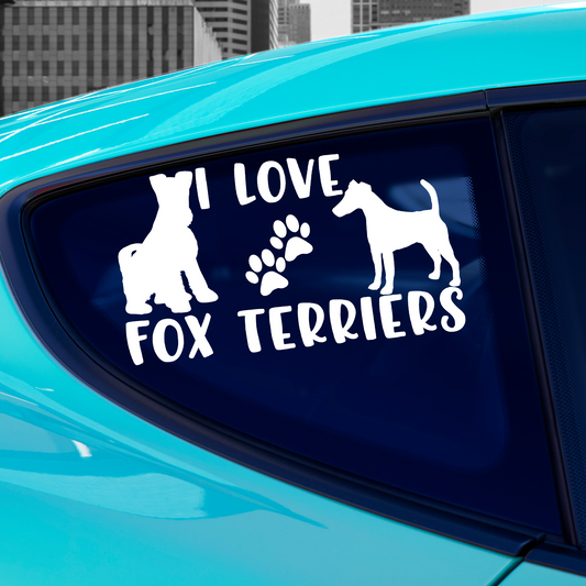 I Love Fox Terriers Sticker