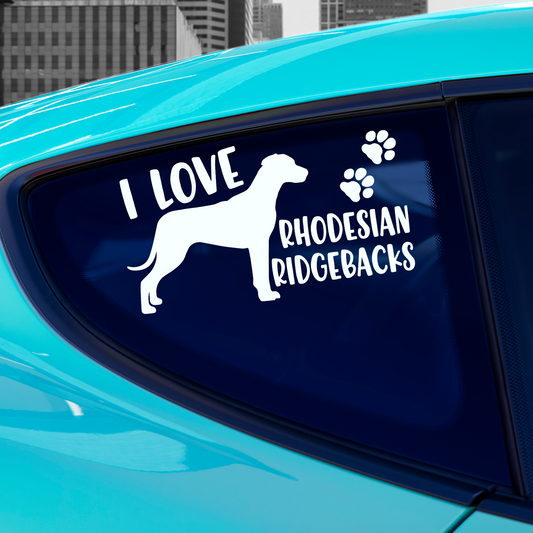 I Love Rhodesian Ridgebacks Sticker
