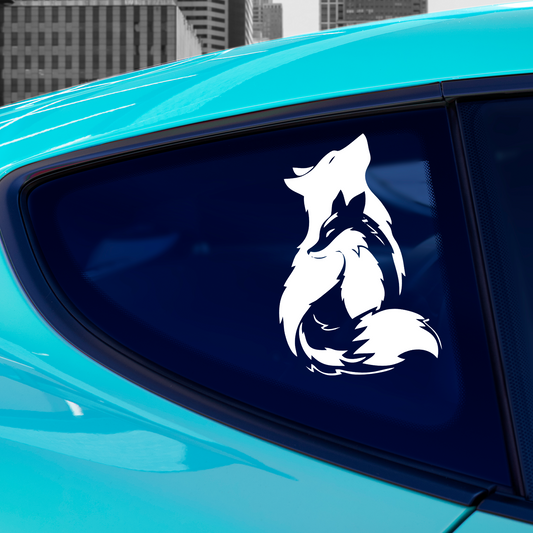 Fox And Wolf Sticker