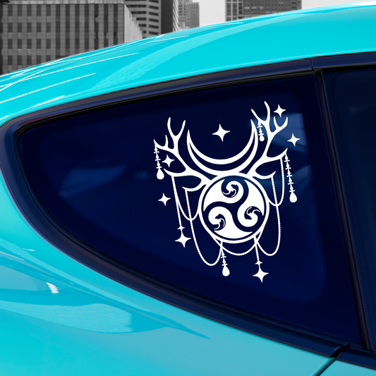 Horned God Triple Spiral Sticker