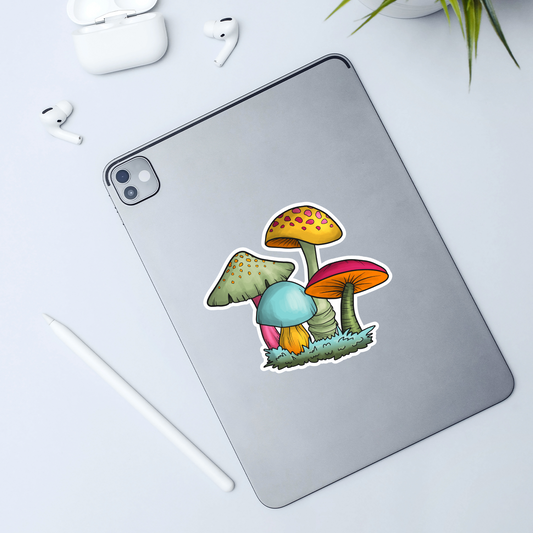 Retro Mushrooms Sticker