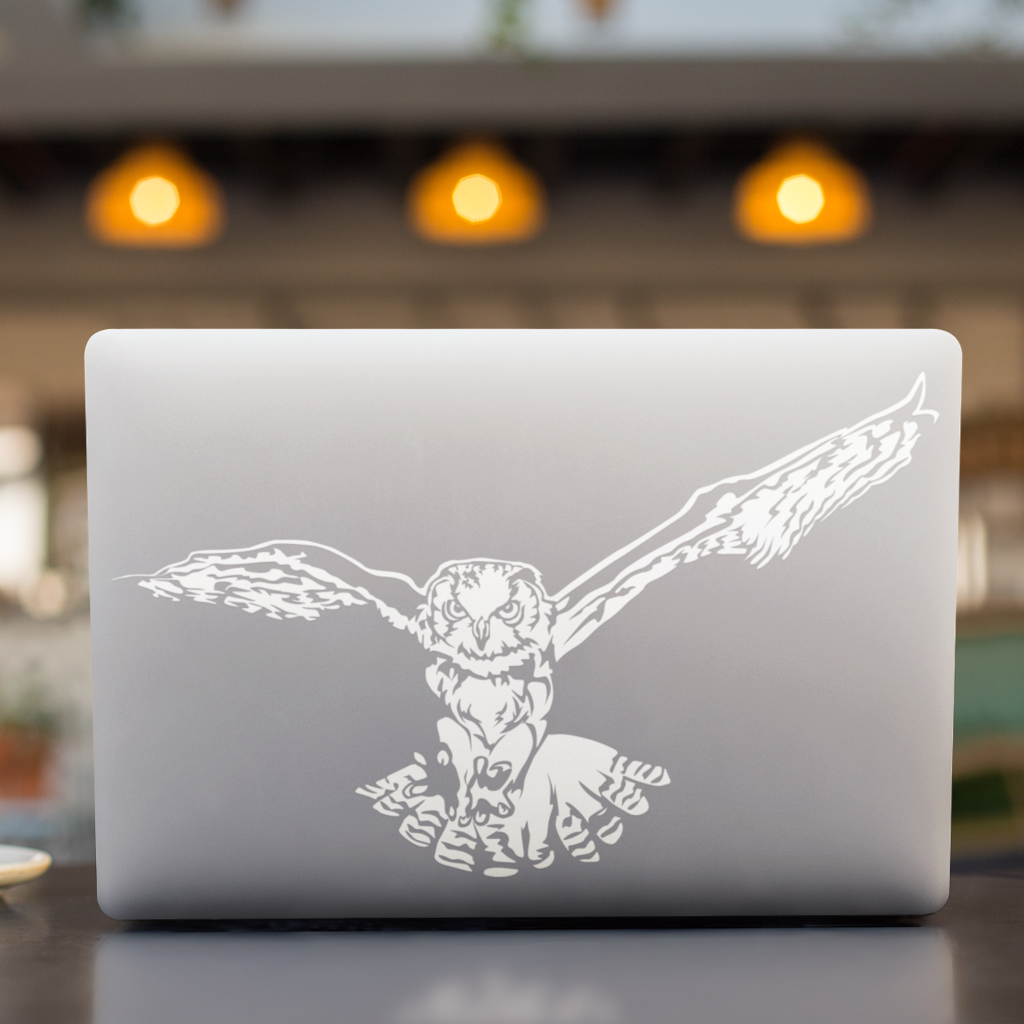Flying Great Horned Owl Sticker