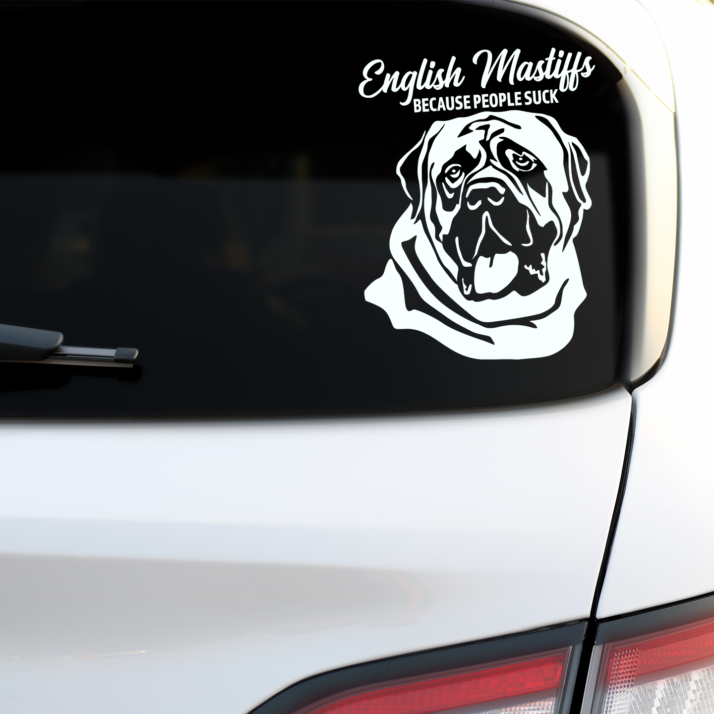 English Mastiffs Because People Suck Sticker