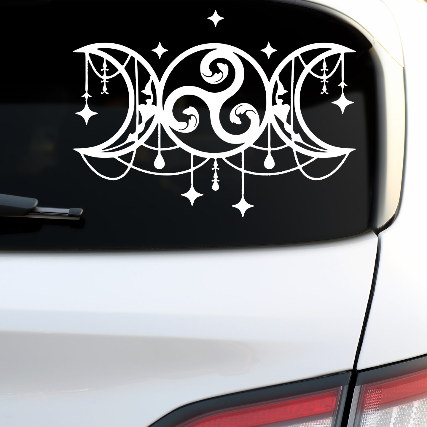 Triple Moon Spiral Sticker