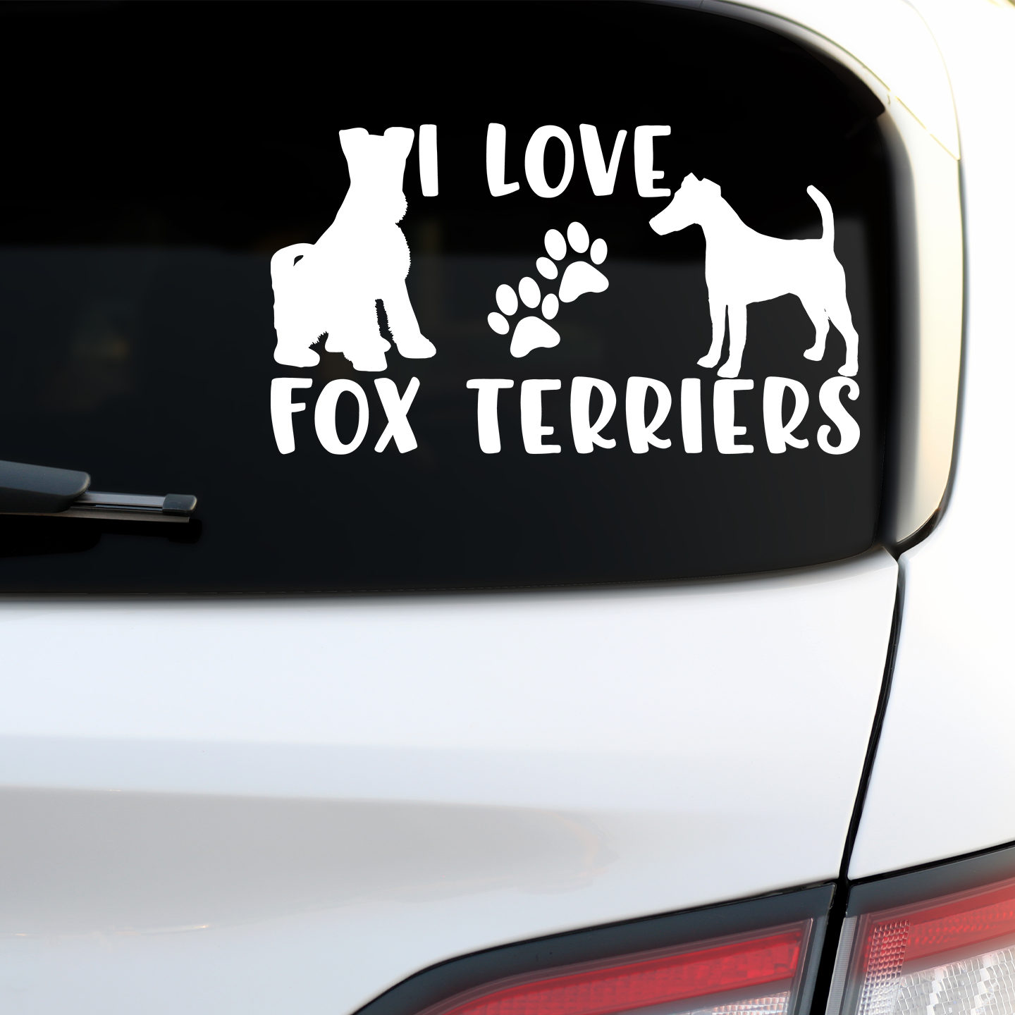 I Love Fox Terriers Sticker