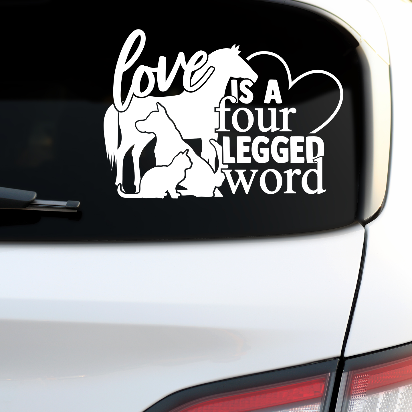 Love Is A Four Legged Word Sticker