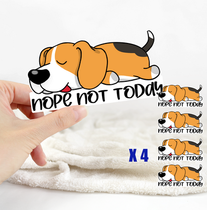 Beagle Nope Not Today Stickers