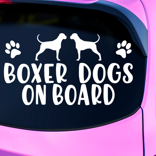 Boxer Dogs On Board Sticker