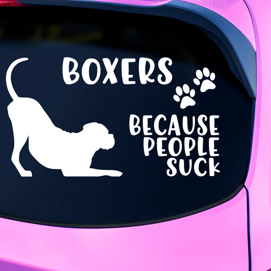 Boxers Because People Suck Sticker