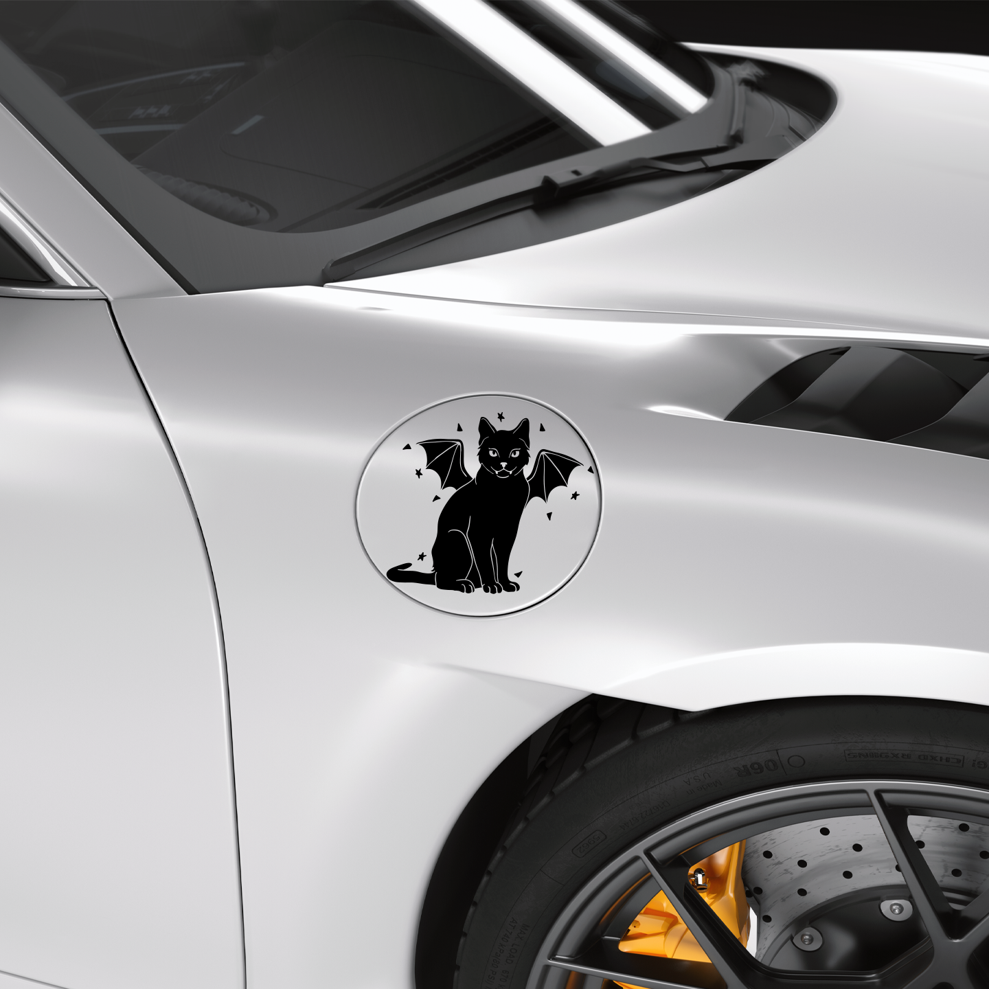 Cat With Bat Wings Sticker