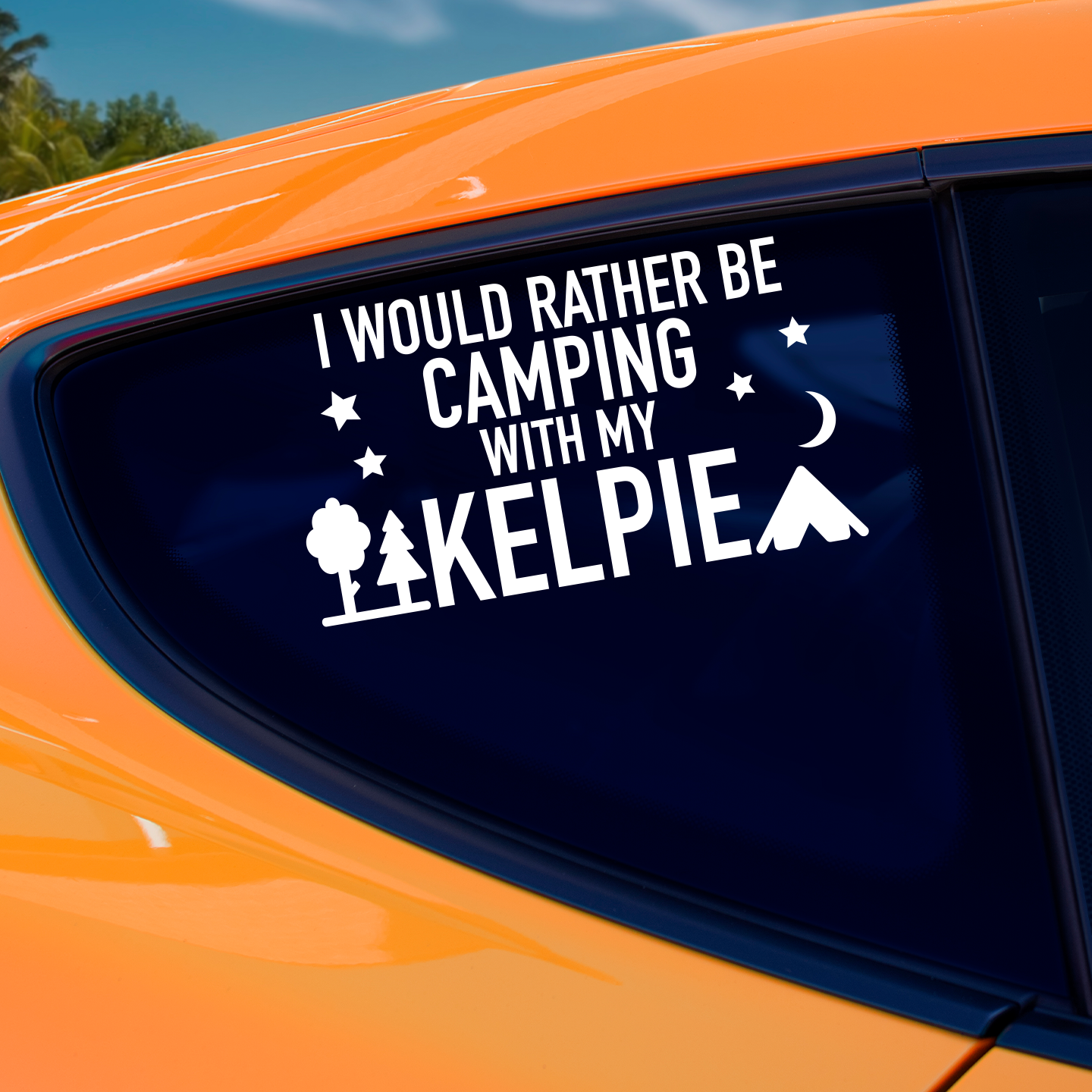 Camping With My Kelpie Sticker