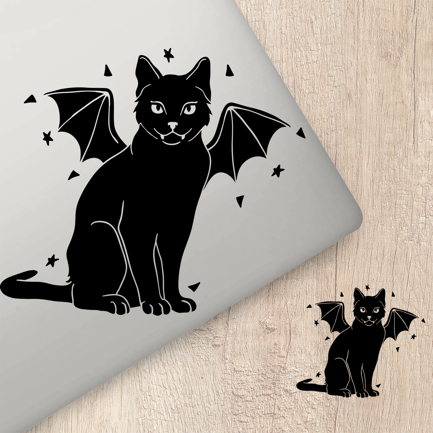 Cat With Bat Wings Sticker