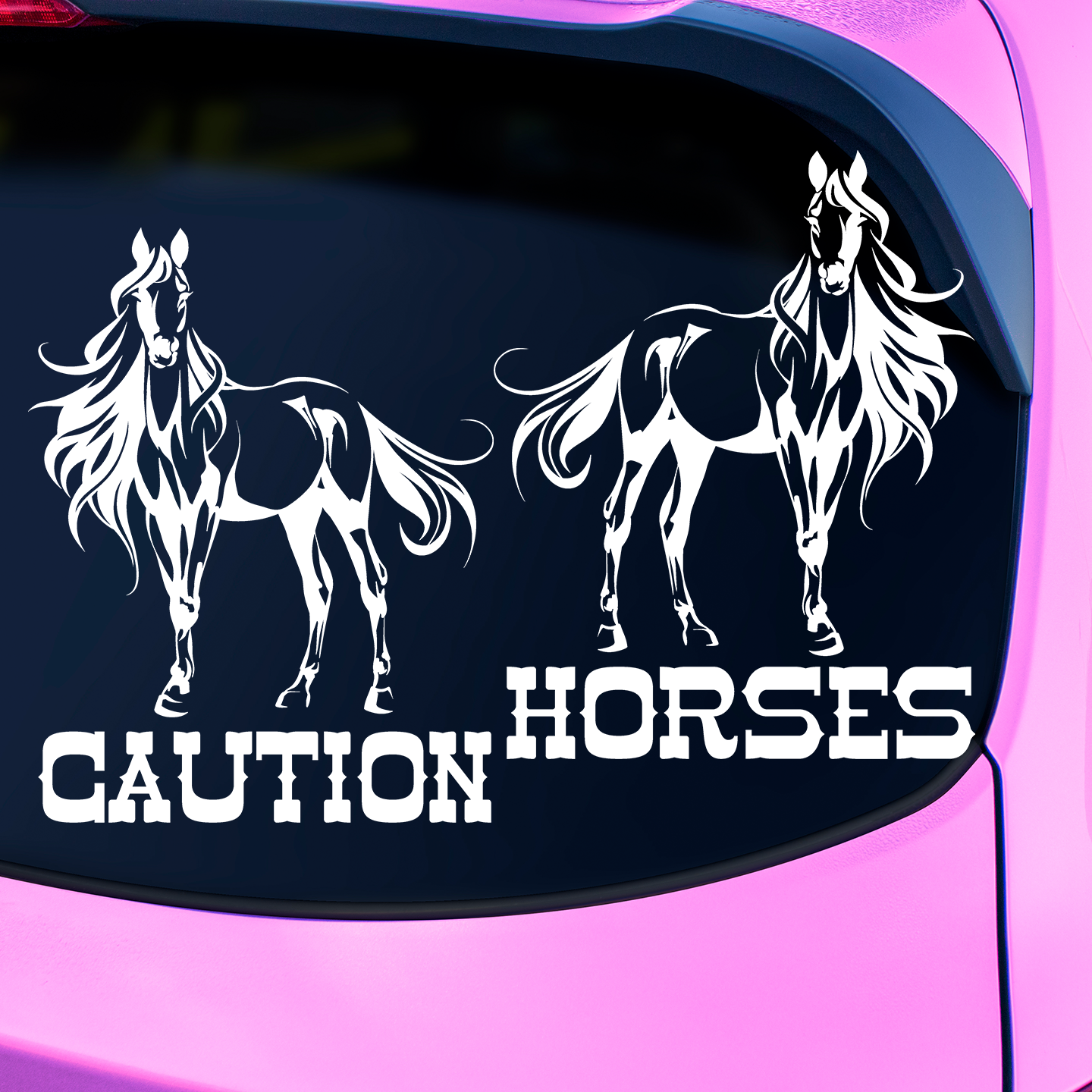 Caution Horses Stickers