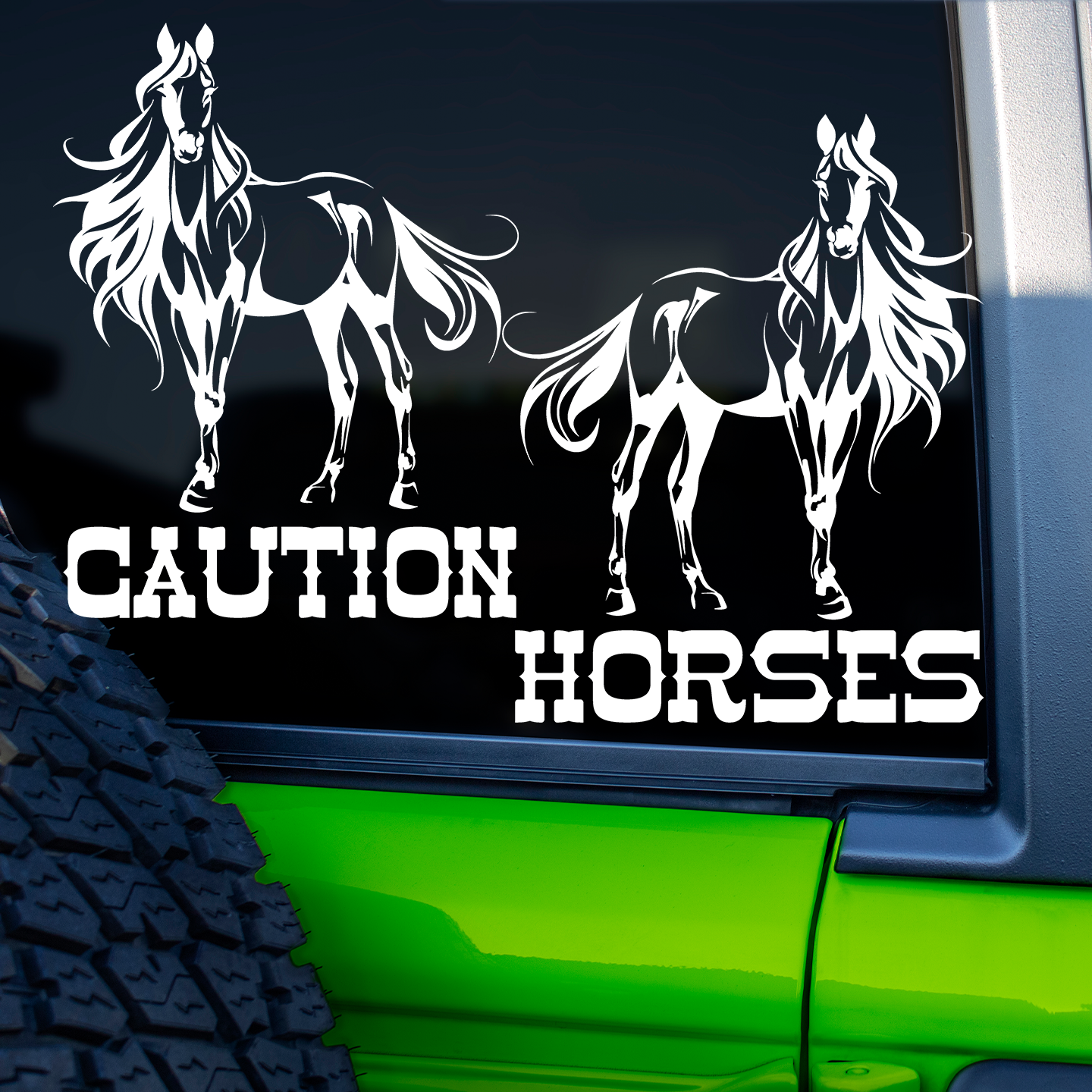 Caution Horses Stickers