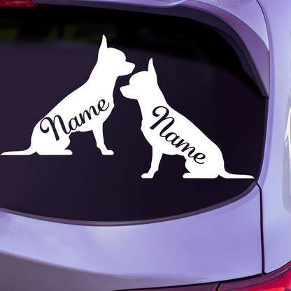 Chihuahua Silhouette With Name Stickers