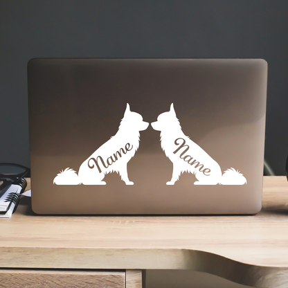 Chihuahua Silhouette With Name Stickers