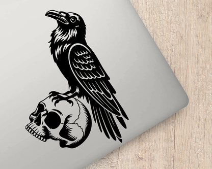 Crow And Skull Sticker