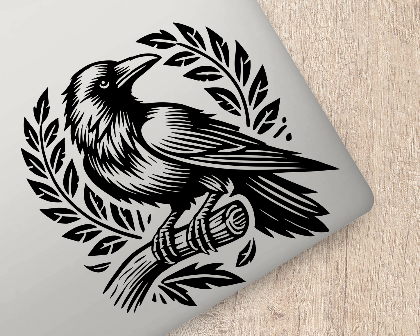 Crow In Wreath Sticker