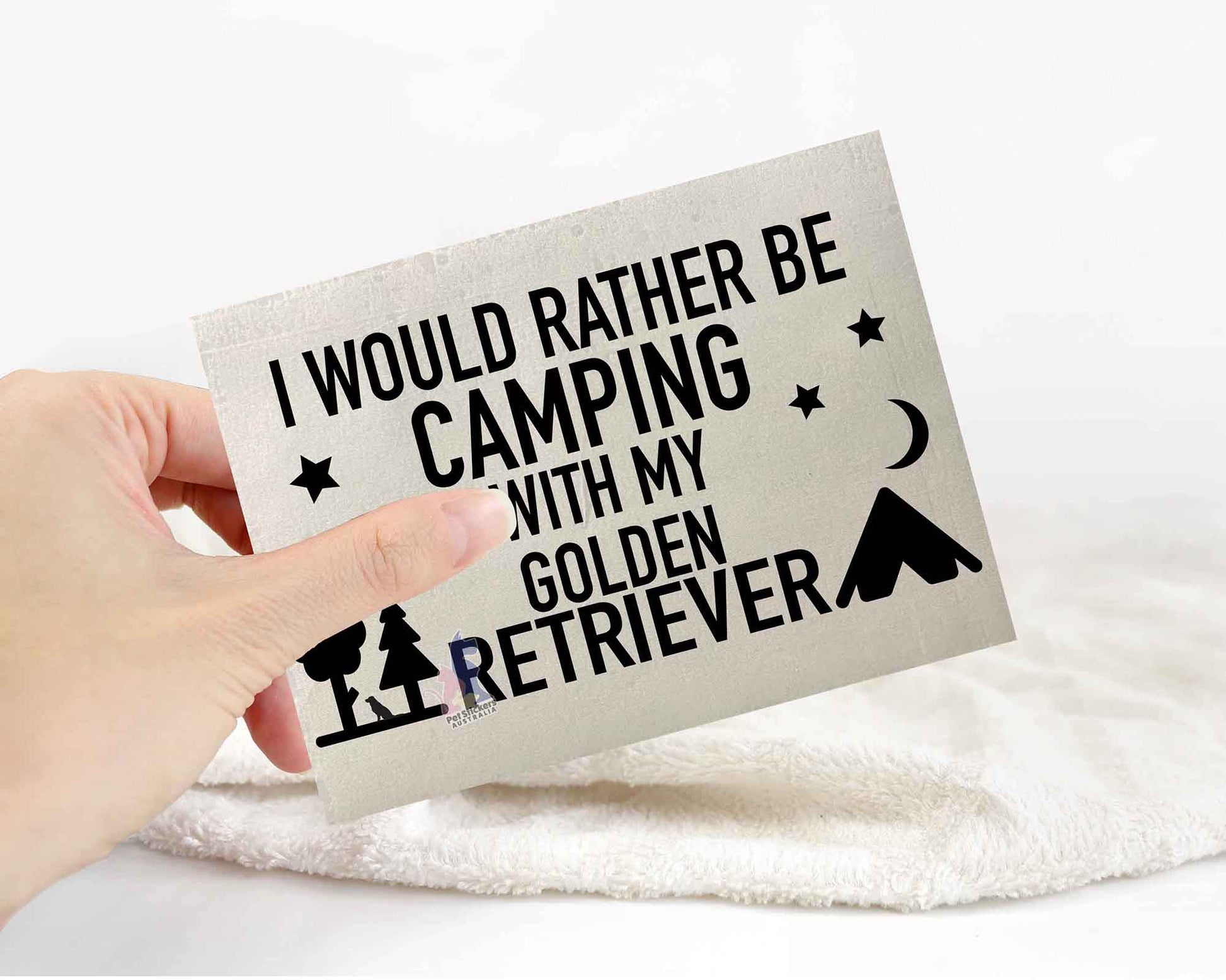 Camping With My Golden Retriever Sticker