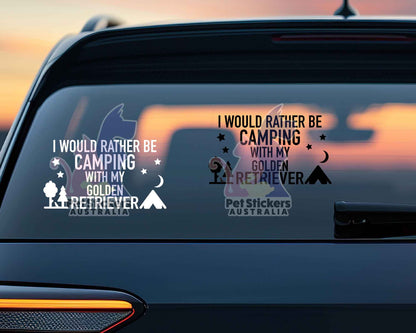 Camping With My Golden Retriever Sticker