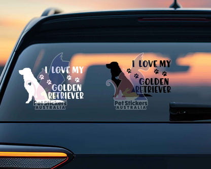 I Love My Golden Retriever Sticker