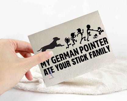 German Pointer Ate Your Stick Family Sticker