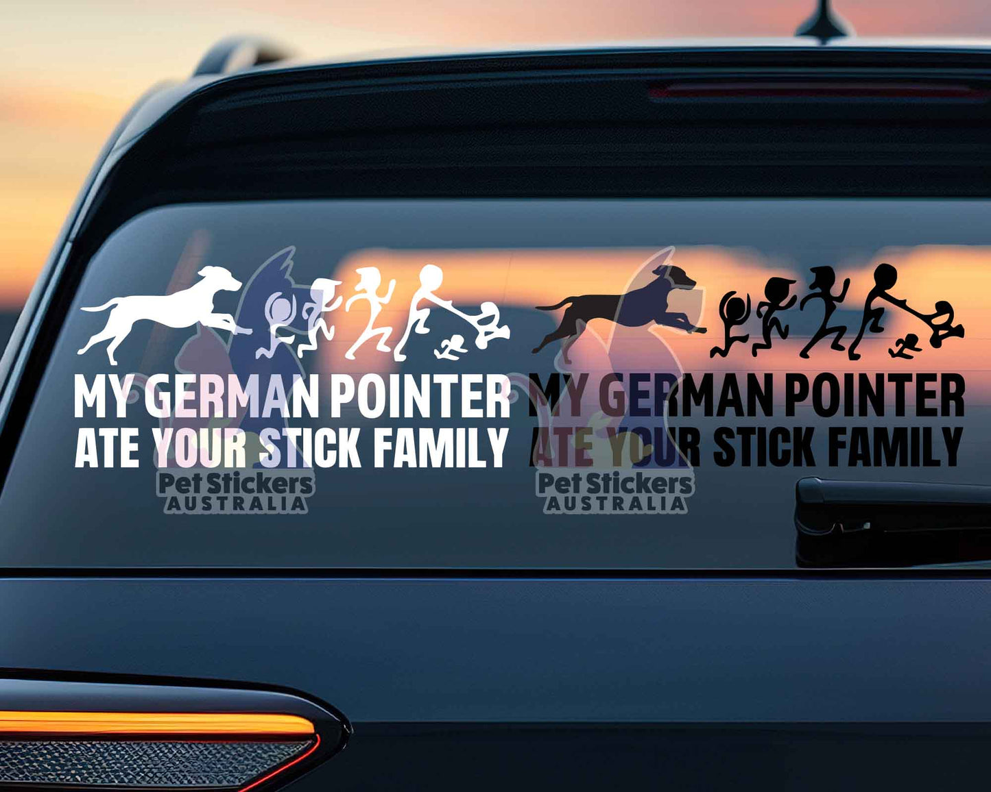 German Pointer Ate Your Stick Family Sticker