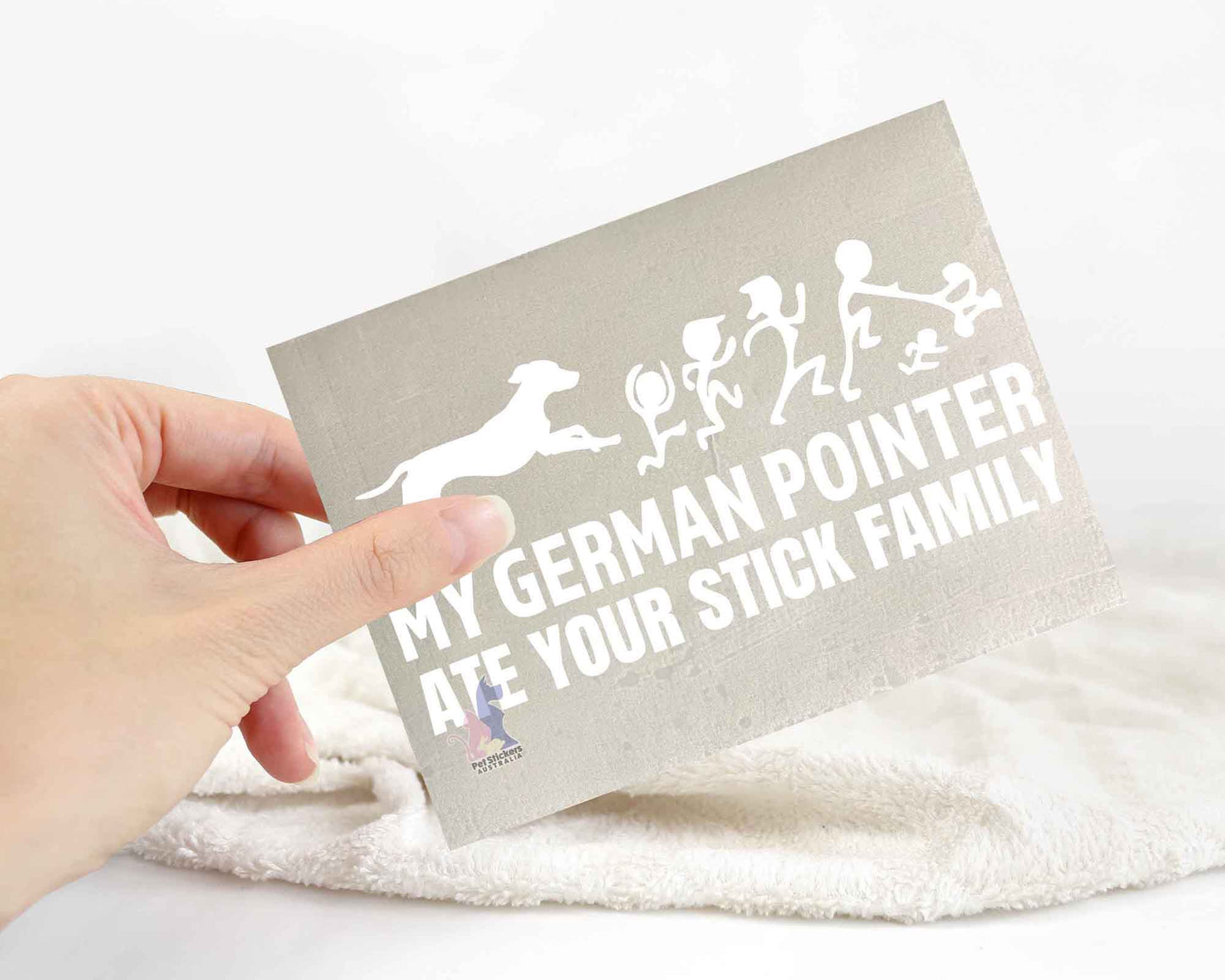 German Pointer Ate Your Stick Family Sticker