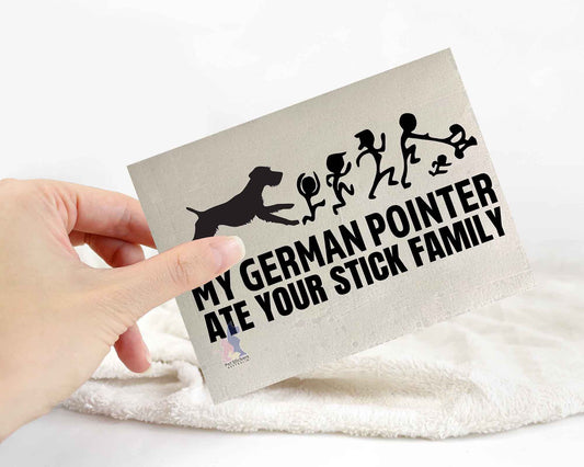 German Pointer Ate Your Stick Family Sticker