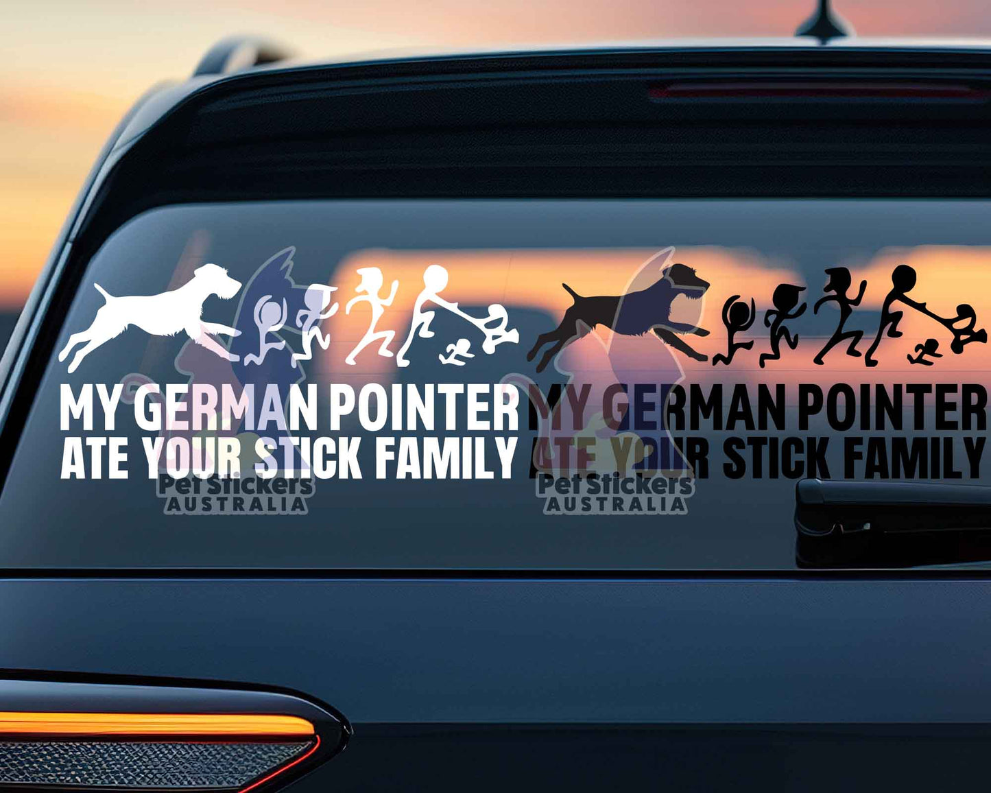 German Pointer Ate Your Stick Family Sticker