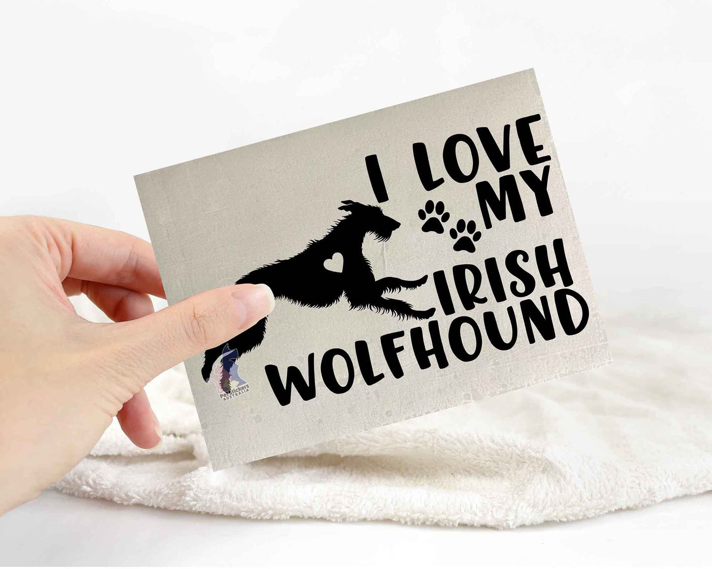 I Love My Irish Wolfhound Sticker