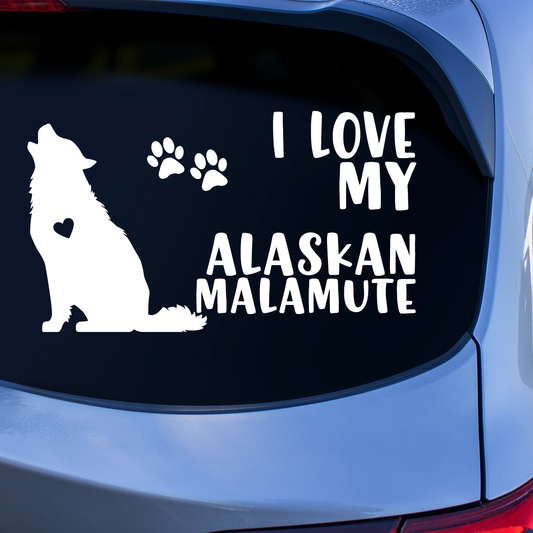 I Love My Alaskan Malamute Sticker