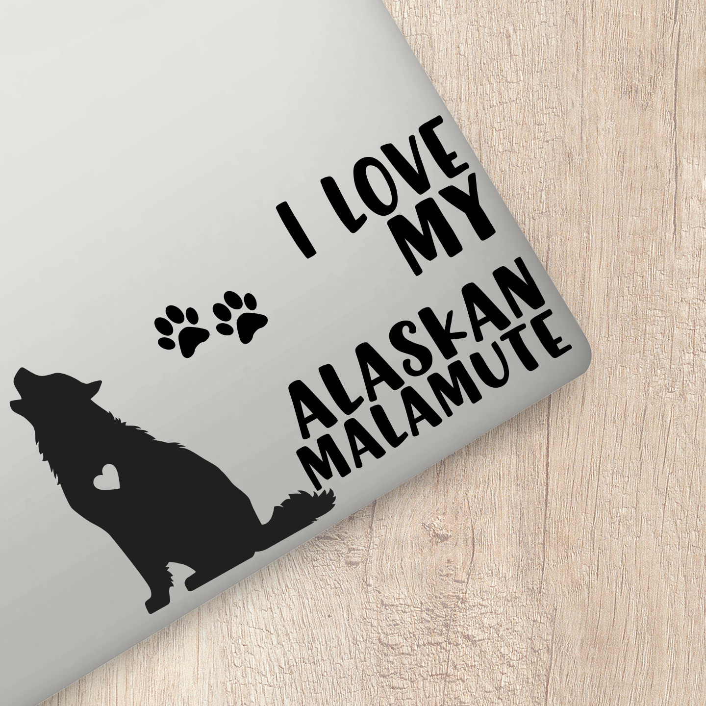 I Love My Alaskan Malamute Sticker