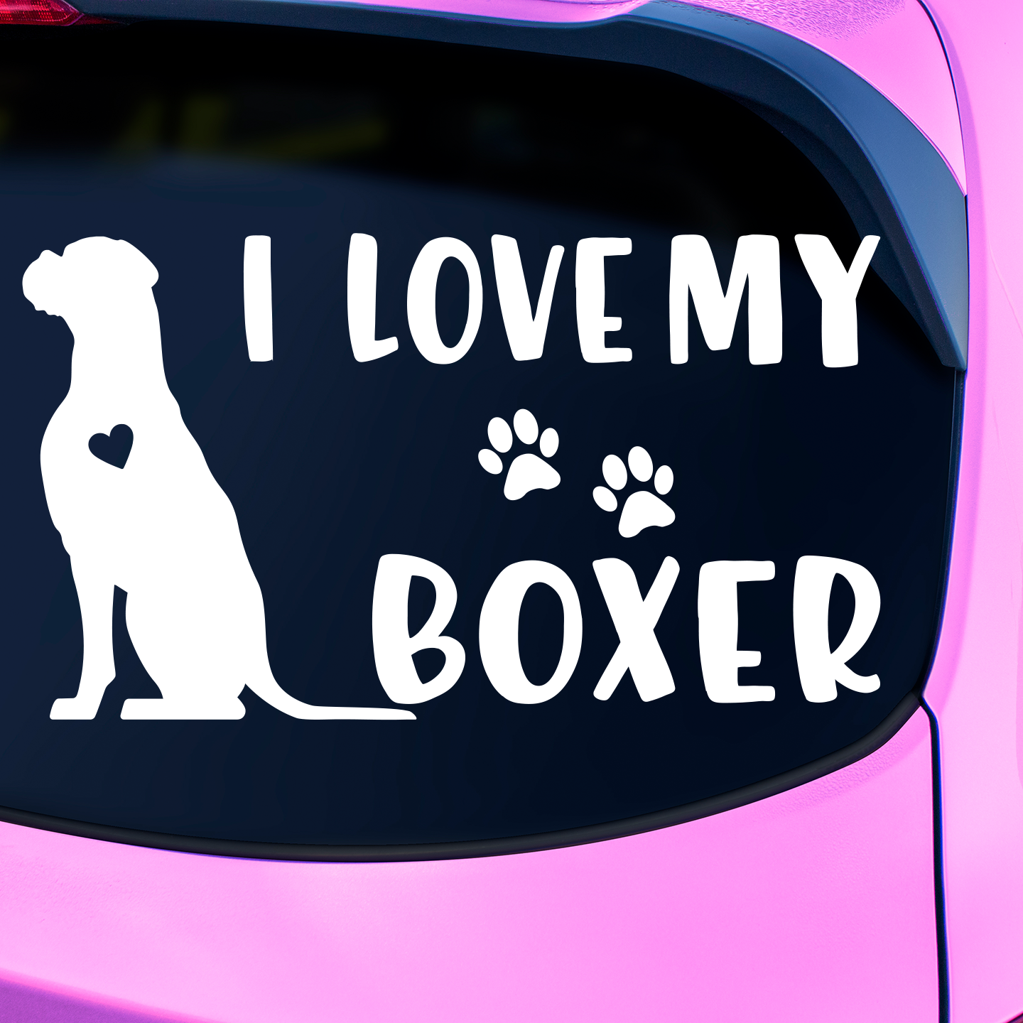 I Love My Boxer Sticker