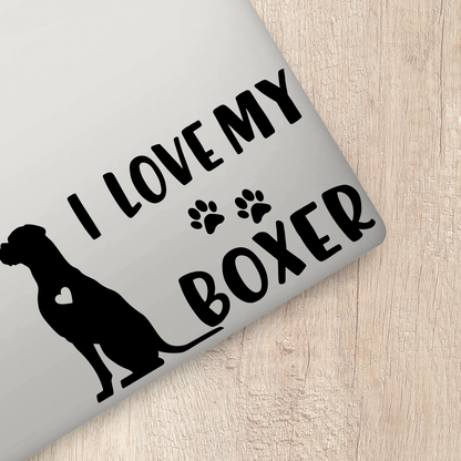 I Love My Boxer Sticker