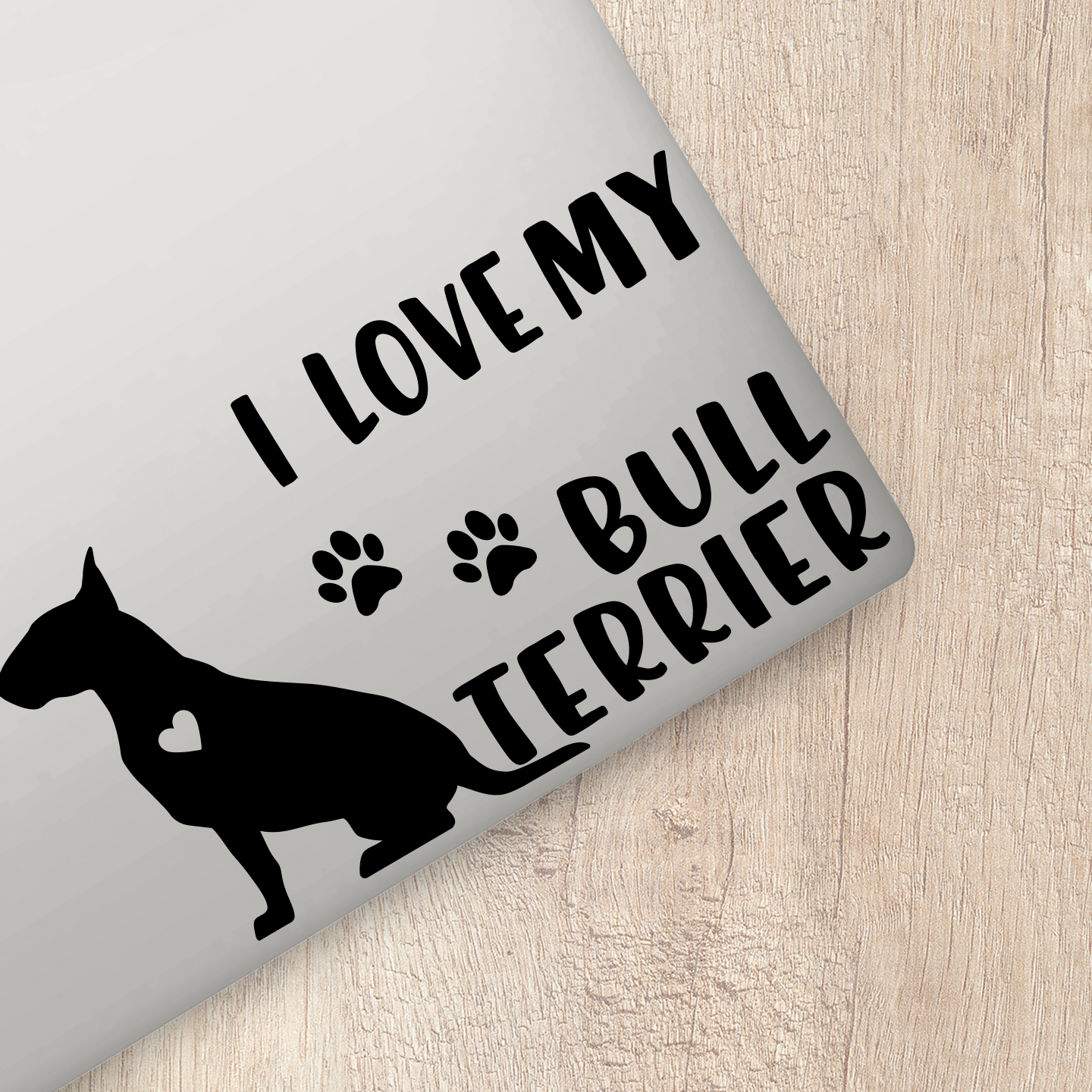 I Love My Bull Terrier Sticker