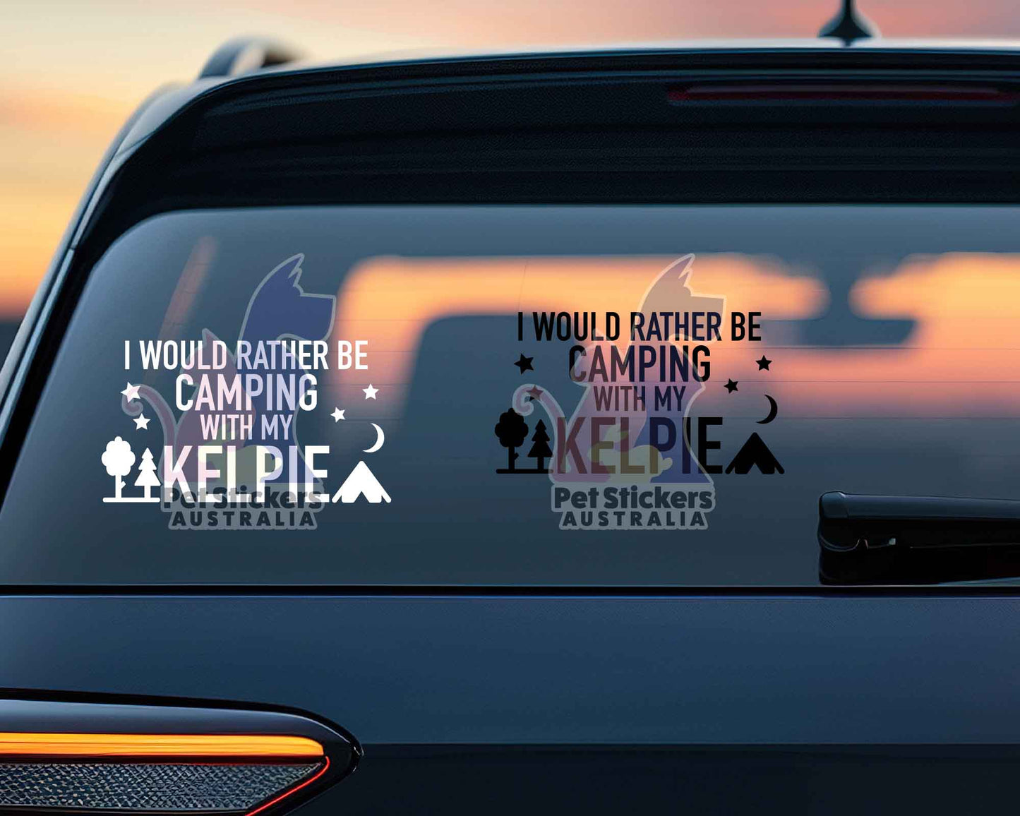 Camping With My Kelpie Sticker