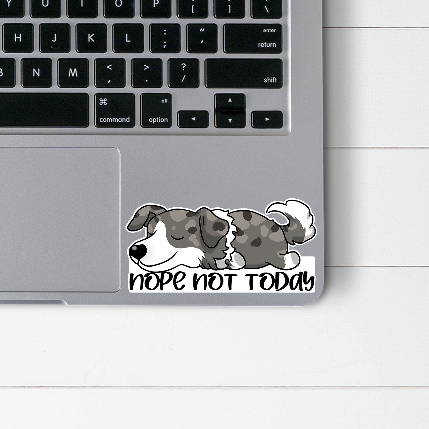Merle Border Collie Nope Not Today Sticker