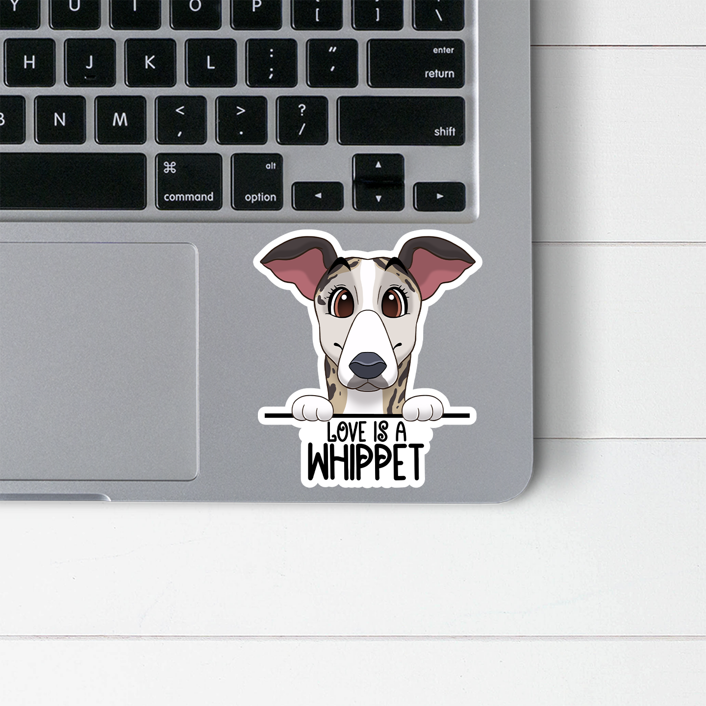 Love Is A Whippet Holographic Sticker
