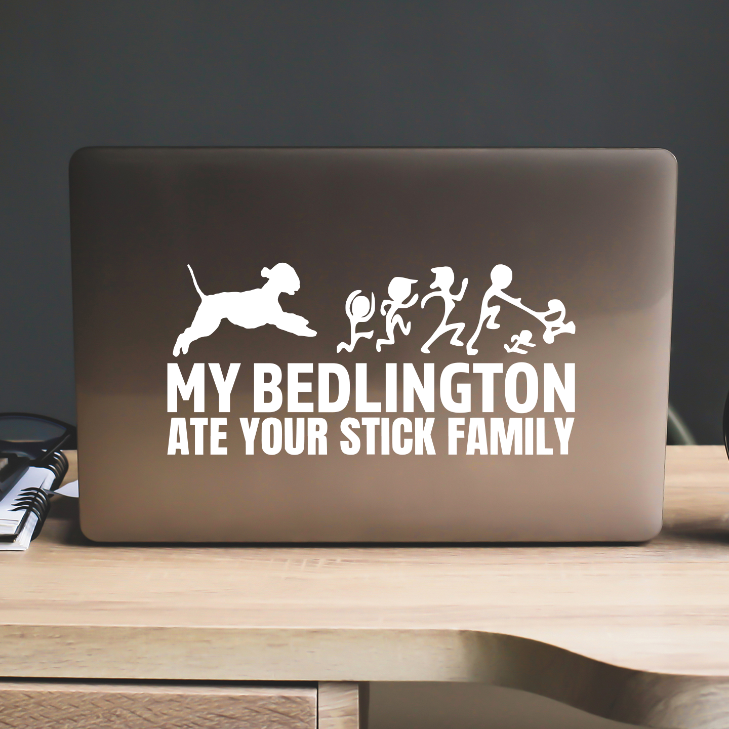 My Bedlington Ate Your Stick Family Sticker