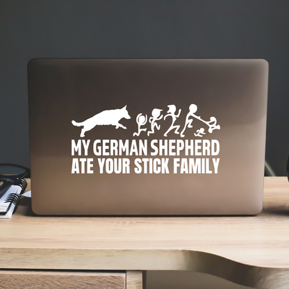 My German Shepherd Ate Your Stick Family Sticker