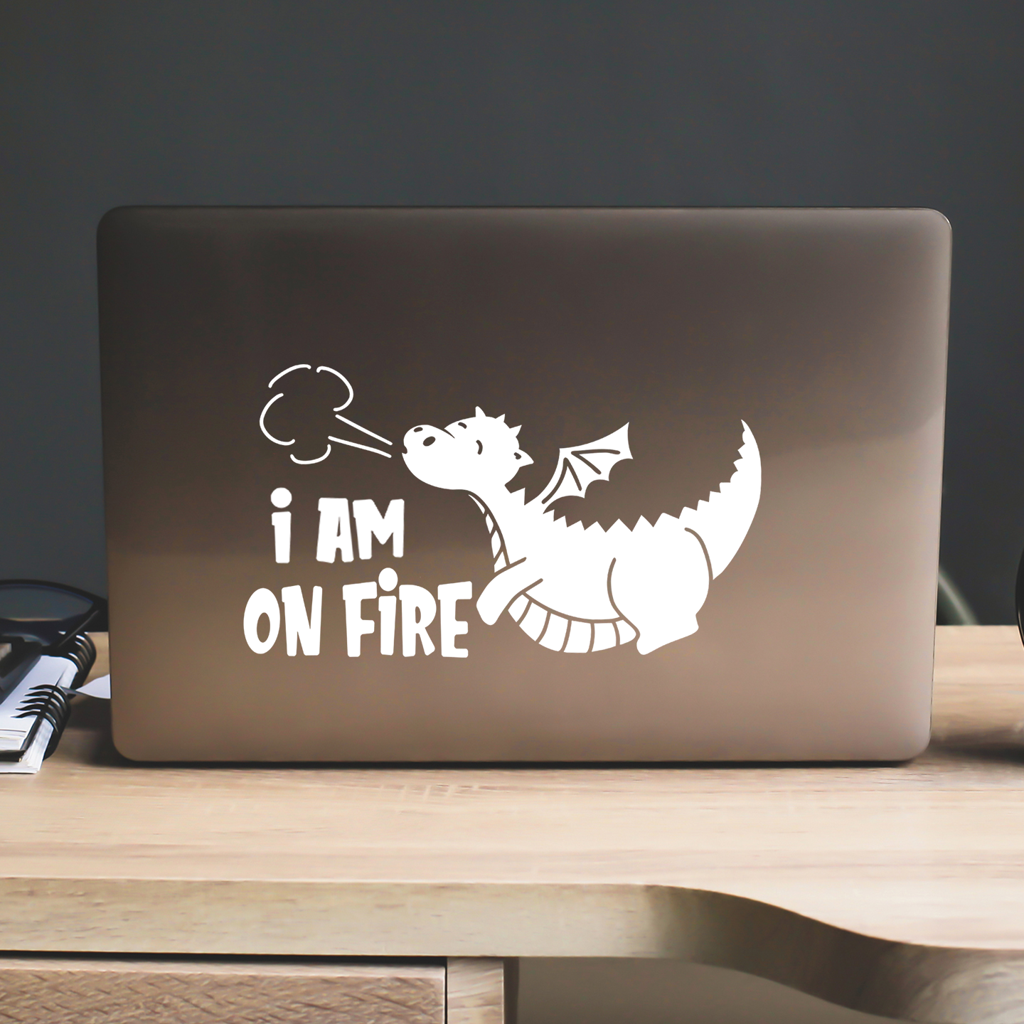 Dragon I'm On Fire Sticker