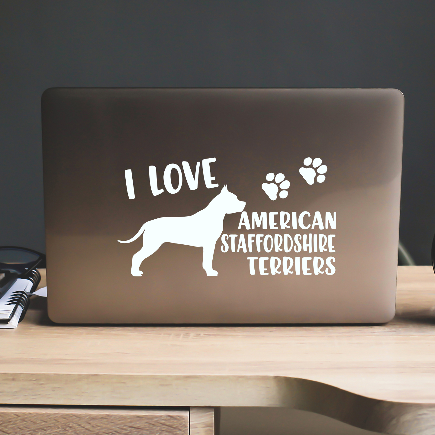 I Love American Staffordshires Sticker