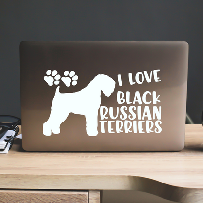 I Love Black Russian Terriers Sticker