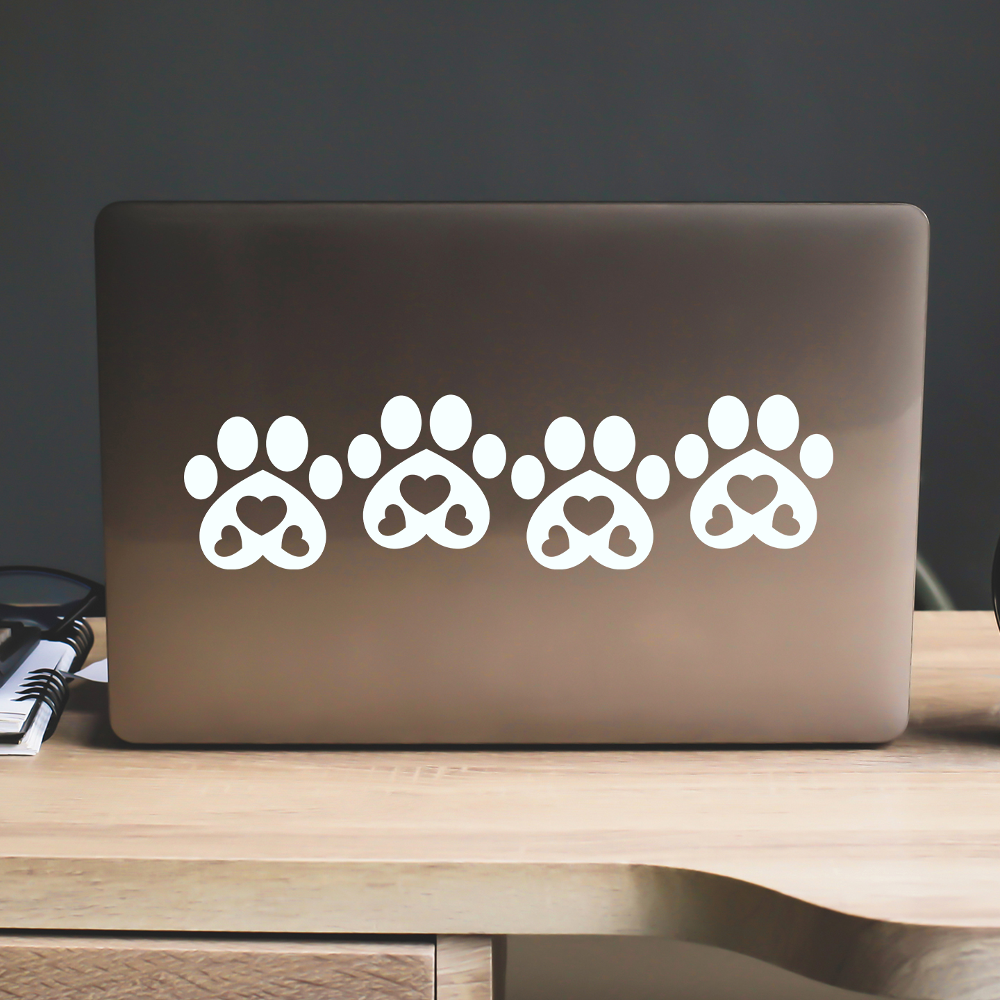 Paw Print Heart Stickers