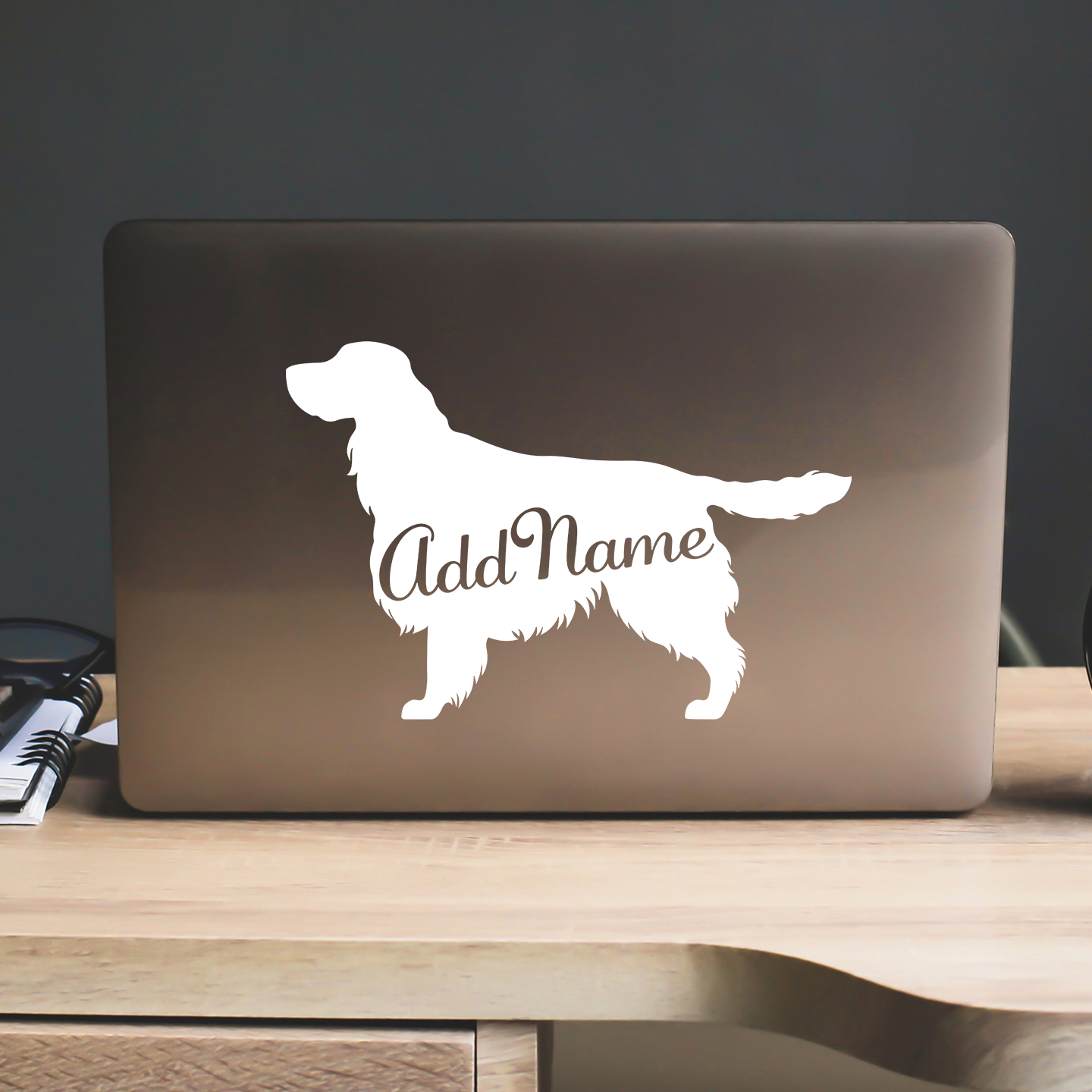 Springer Spaniel Silhouette With Name Sticker