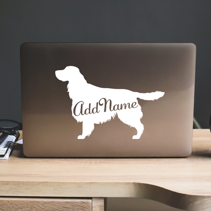 Springer Spaniel Silhouette With Name Sticker