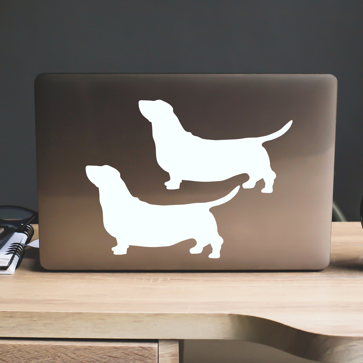 Basset Hound Dog Silhouette Stickers