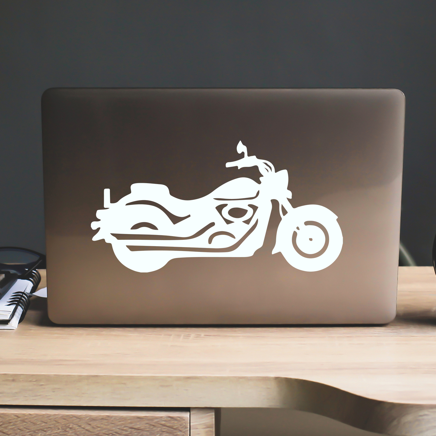 Cruiser Motorcycle Silhouette Sticker