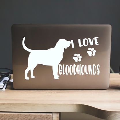 I Love Bloodhounds Sticker
